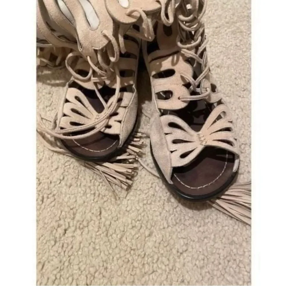 Alice & Olivia Butterfly Gladiator suede sandal